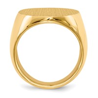 14K Yellow Gold 19.0x26.5mm Oval Closed Back Mens Signet Ring view 2