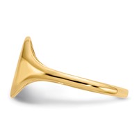 14K Yellow Gold 8.5x 10.0mm Oval Open Back Signet Ring view 3