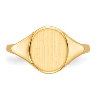 14K Yellow Gold 8.5x 10.0mm Oval Open Back Signet Ring view 4