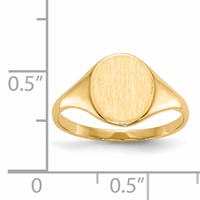 14K Yellow Gold 8.5x 10.0mm Oval Open Back Signet Ring view 5