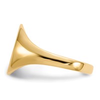 14K Yellow Gold 9.5x 11.0mm Oval Open Back Signet Ring view 3