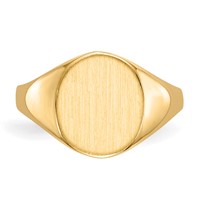 14K Yellow Gold 9.5x 11.0mm Oval Open Back Signet Ring view 4
