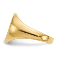 14K Yellow Gold 11.0x 12.5mm Oval Open Back Signet Ring view 3