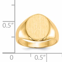 14K Yellow Gold 11.0x 12.5mm Oval Open Back Signet Ring view 5