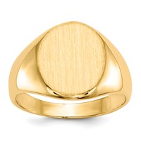 14K Yellow Gold 11.0x 12.5mm Oval Open Back Signet Ring view 1