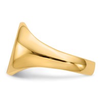 14K 11.5x13.5mm Oval Open Back Signet Ring view 3
