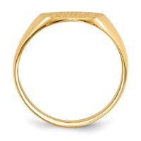 14K Yellow Gold 11.5x 13.0mm Oval Open Back Mens Signet Ring view 2