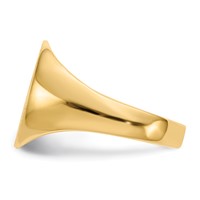 14K Yellow Gold 11.5x 13.0mm Oval Open Back Mens Signet Ring view 3