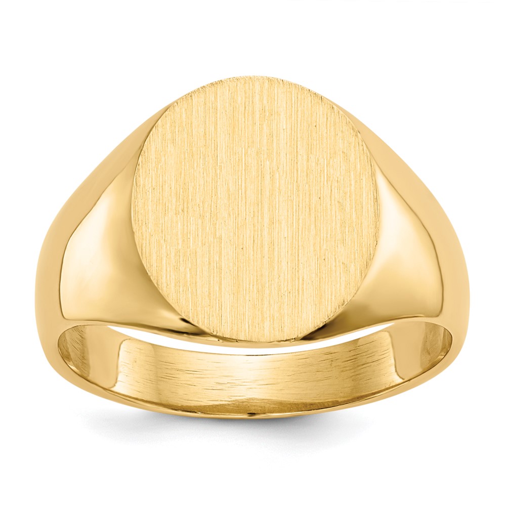 14k 13.0×11.5mm Open Back Mens Signet Ring