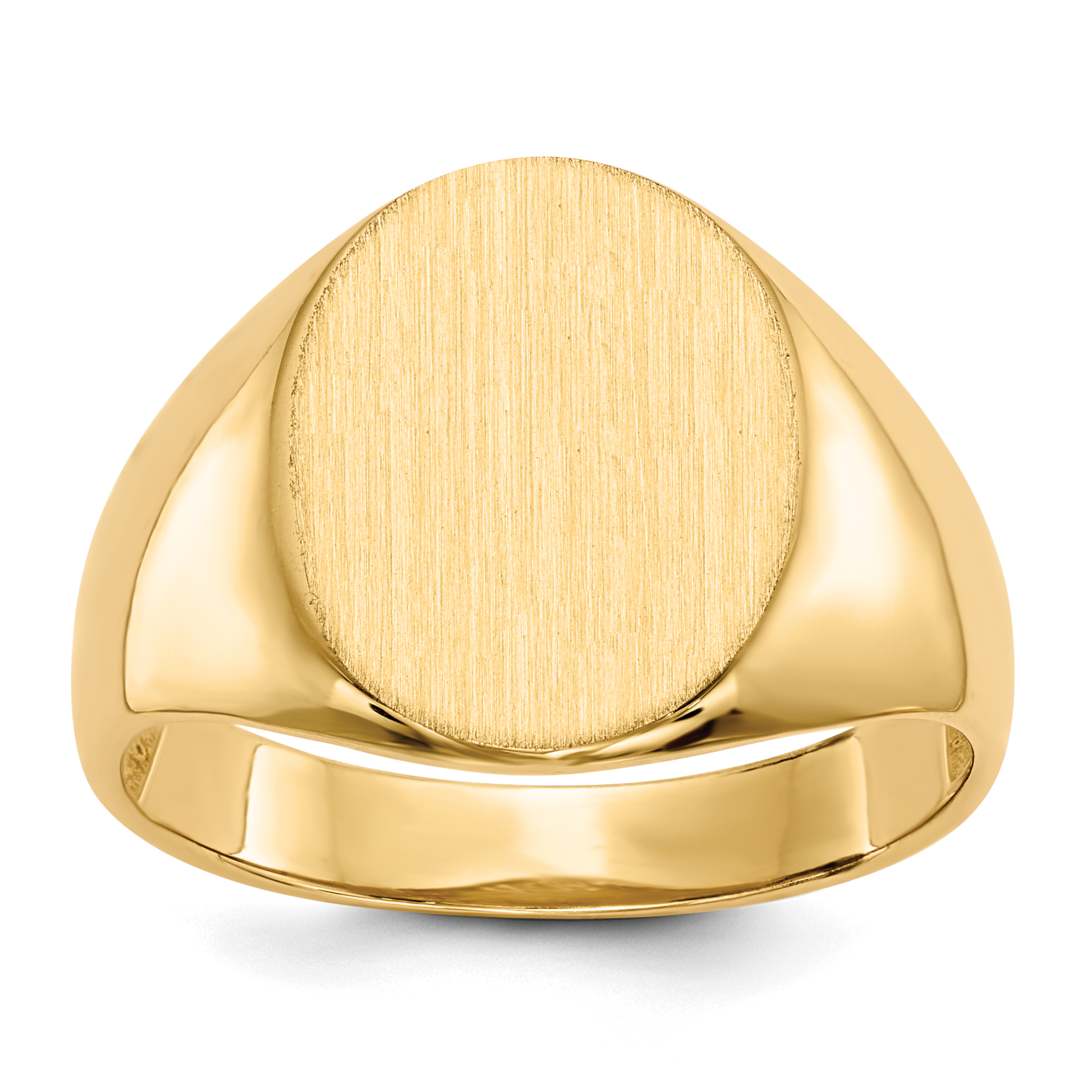 14k 12.5x16.0mm Open Back Mens Signet Ring (RS117)