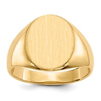 14K 12.5x16.0mm Oval Open Back Mens Signet Ring view 1