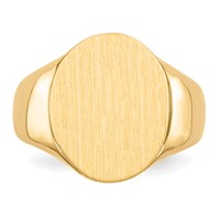 14K 14.0x18.0mm Oval Open Back Mens Signet Ring view 4