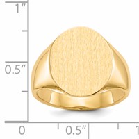 14K 14.0x18.0mm Oval Open Back Mens Signet Ring view 5