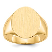 14K 14.0x18.0mm Oval Open Back Mens Signet Ring view 1