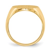 14K Yellow Gold 16.0x 20.5mm Oval Open Back Mens Signet Ring view 2