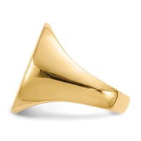 14K Yellow Gold 16.0x 20.5mm Oval Open Back Mens Signet Ring view 3