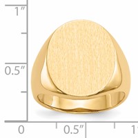 14K Yellow Gold 16.0x 20.5mm Oval Open Back Mens Signet Ring view 5