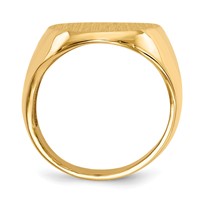 14K Yellow Gold 16.5x 20.0mm Oval Open Back Mens Signet Ring view 2