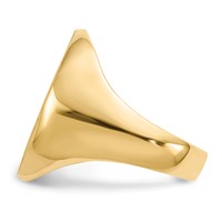 14K Yellow Gold 16.5x 20.0mm Oval Open Back Mens Signet Ring view 3