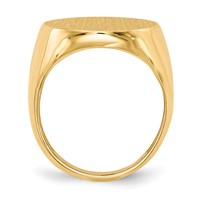 14K Yellow Gold 18.0x 22.0mm Oval Open Back Mens Signet Ring view 2