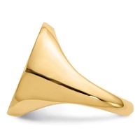 14K Yellow Gold 18.0x 22.0mm Oval Open Back Mens Signet Ring view 3