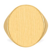 14K Yellow Gold 18.0x 22.0mm Oval Open Back Mens Signet Ring view 4