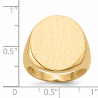14K Yellow Gold 18.0x 22.0mm Oval Open Back Mens Signet Ring view 5