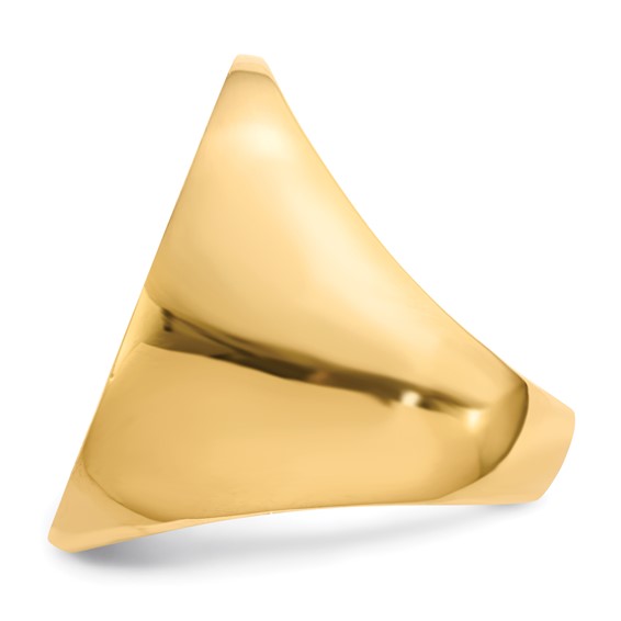 Gold Polished Tall Oval Open Back Signet Ring