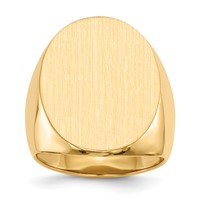 14K Yellow Gold 19.0x 26.5mm Oval Open Back Mens Signet Ring view 1