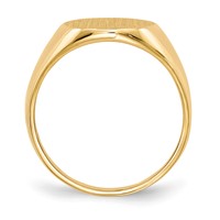 14K Yellow Gold 13.5x 15.0mm Oval Closed Back Mens Signet Ring view 2