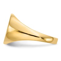 14K Yellow Gold 13.5x 15.0mm Oval Closed Back Mens Signet Ring view 3