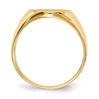 14K Yellow Gold 13.0x14.0mm Oval Closed Back Mens Signet Ring view 2