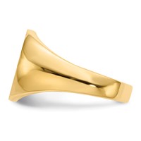 14K Yellow Gold 13.0x14.0mm Oval Closed Back Mens Signet Ring view 3