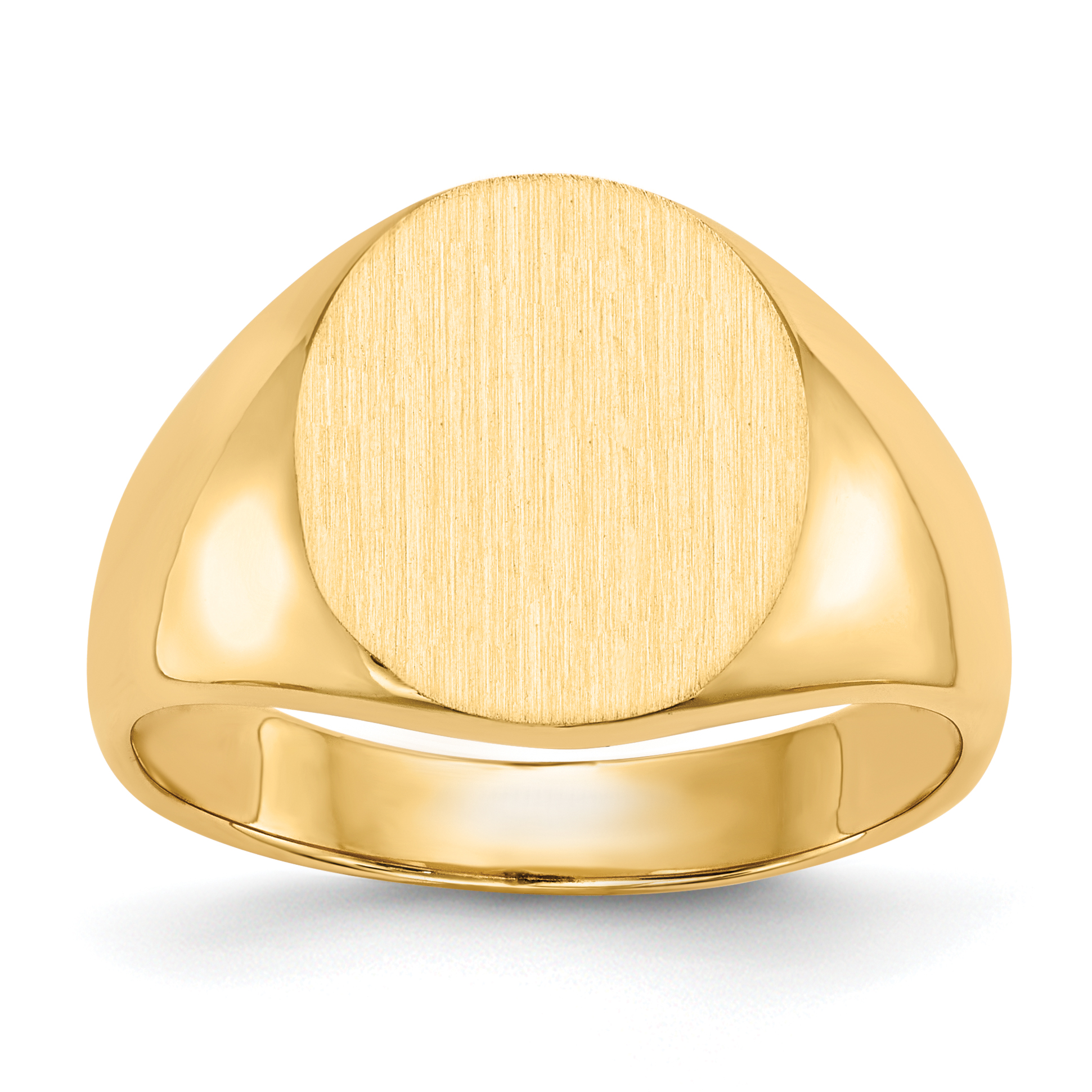 14k 13.0x14.0mm Closed Back Mens Signet Ring (RS124)