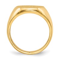 14K Yellow Gold 14.5x 17.5mm Oval Closed Back Mens Signet Ring view 2
