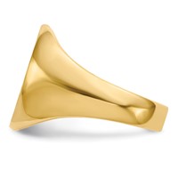 14K Yellow Gold 14.5x 17.5mm Oval Closed Back Mens Signet Ring view 3