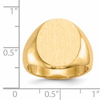 14K Yellow Gold 14.5x 17.5mm Oval Closed Back Mens Signet Ring view 5