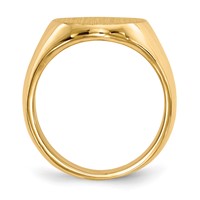 14K 14.0x17.5mm Oval Closed Back Mens Signet Ring view 2