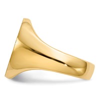 14K 14.0x17.5mm Oval Closed Back Mens Signet Ring view 3