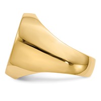 14K Yellow Gold 16.0x 18.5mm Oval Closed Back Mens Signet Ring view 3