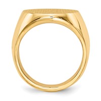 14K Yellow Gold 17.5x 19.5mm Oval Closed Back Mens Signet Ring view 2