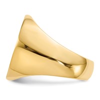 14K Yellow Gold 17.5x 19.5mm Oval Closed Back Mens Signet Ring view 3