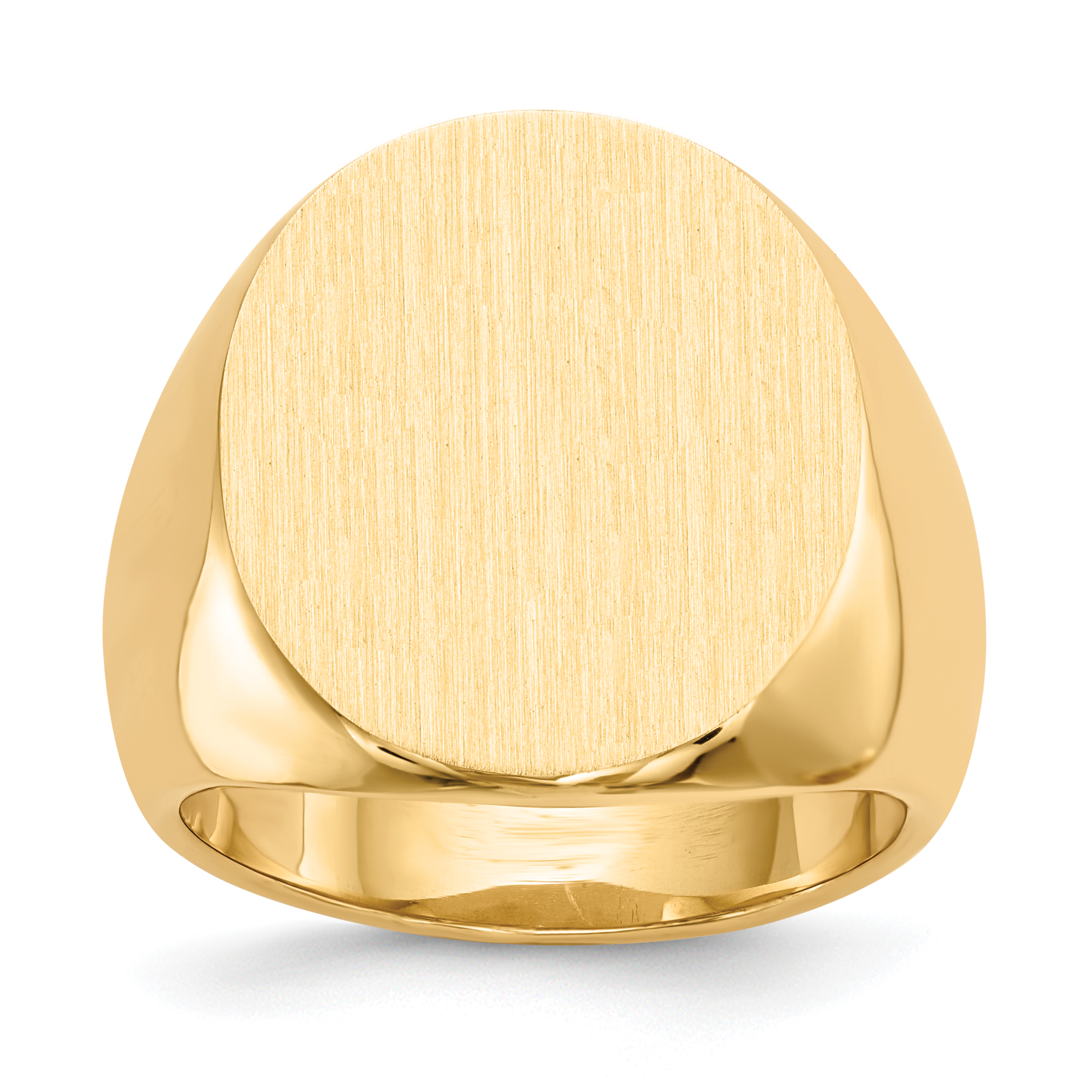 14k 17.5x19.5mm Closed Back Mens Signet Ring (RS129)