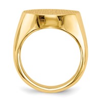 14K Yellow Gold 18.0x 20.0mm Oval Closed Back Mens Signet Ring view 2