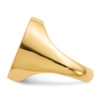 14K Yellow Gold 18.0x 20.0mm Oval Closed Back Mens Signet Ring view 3