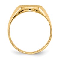 14K Yellow Gold 12.0x 14.5mm Oval Open Back Mens Signet Ring view 2