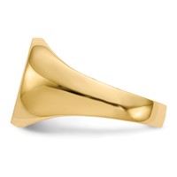 14K Yellow Gold 12.0x 14.5mm Oval Open Back Mens Signet Ring view 3