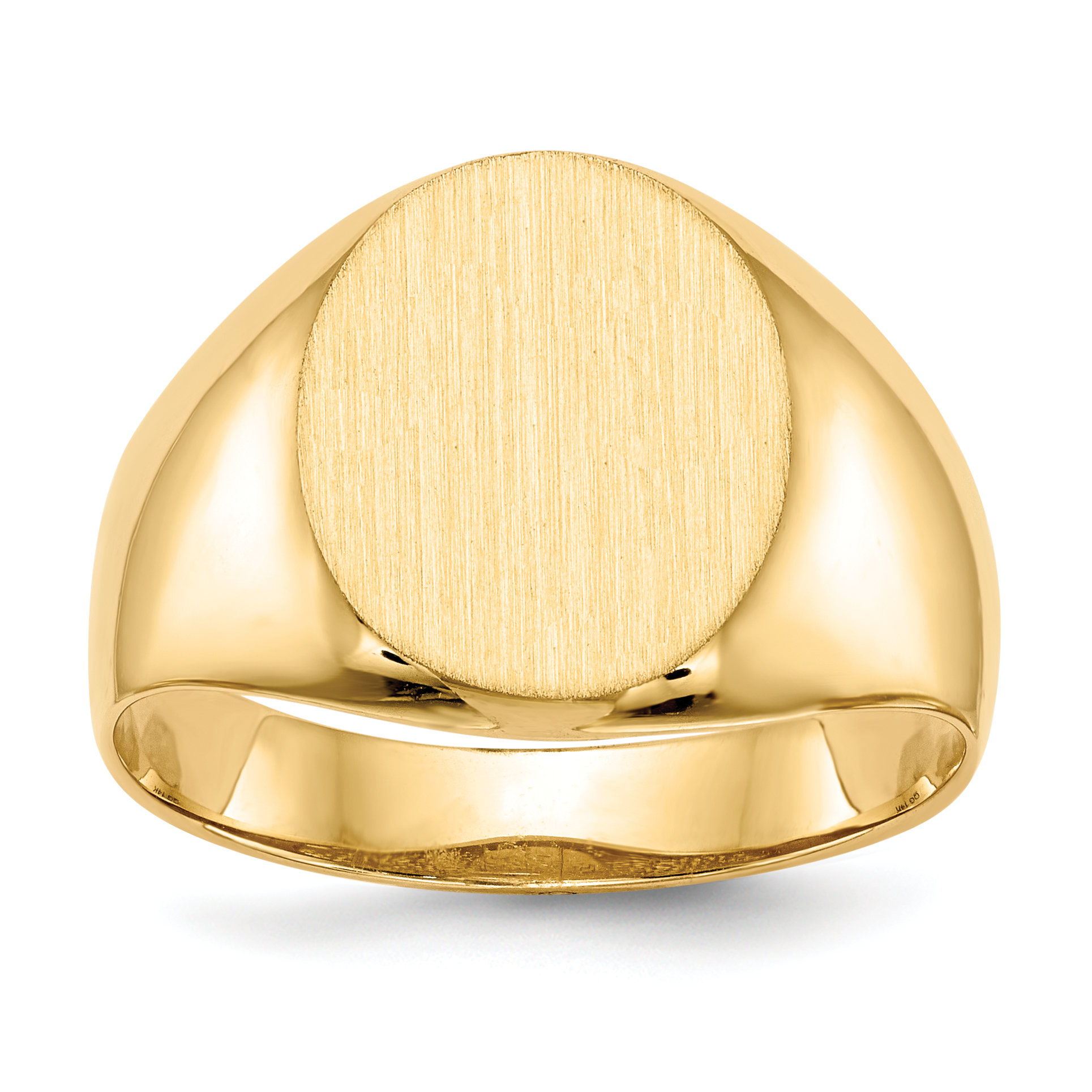 14k 12.0x14.5mm Open Back Mens Signet Ring (RS131)
