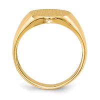 14K Yellow Gold 13.5x15.0mm Oval Open Back Mens Signet Ring view 2