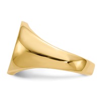14K Yellow Gold 13.5x15.0mm Oval Open Back Mens Signet Ring view 3